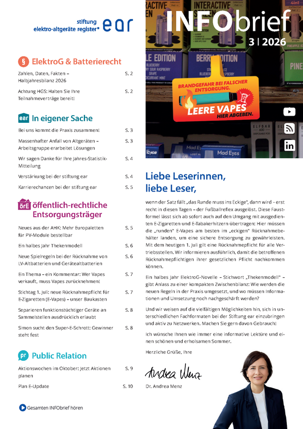 Titelbild ear INFObrief 2|2026