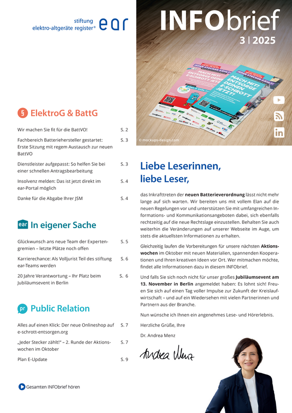 Vorschaubild ear-Infobrief Ausgabe 3/2025